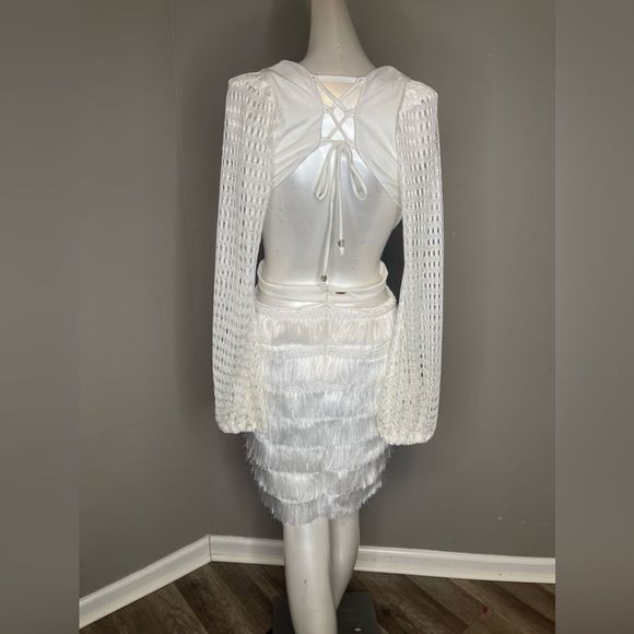 PatBo
Cut-Out Fringe Mini Dress - ivory - Picture 8 of 10